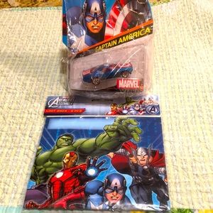 Marvel Captain America Hot wheel Car #2 & Avengers Assemble party 8 Lootbags NEW